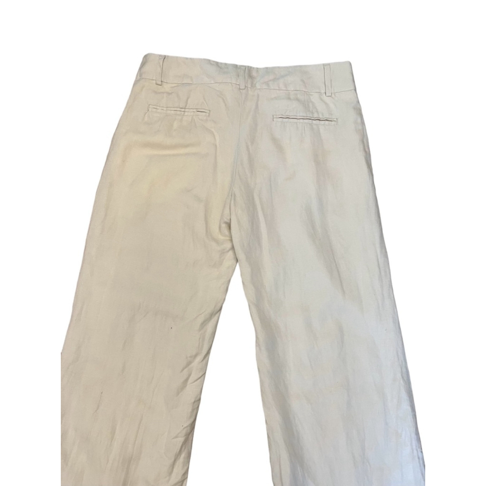 Carriere Studio Ivory Linen Blend Wide Leg Pants Women’s Size 6 / 36 - Picture 6 of 10
